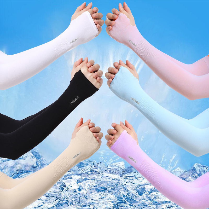 Cycling Running Fishing Driving Ice Cool Unisex Arm Sleeve Hand Socks UPF50+ Sleeves