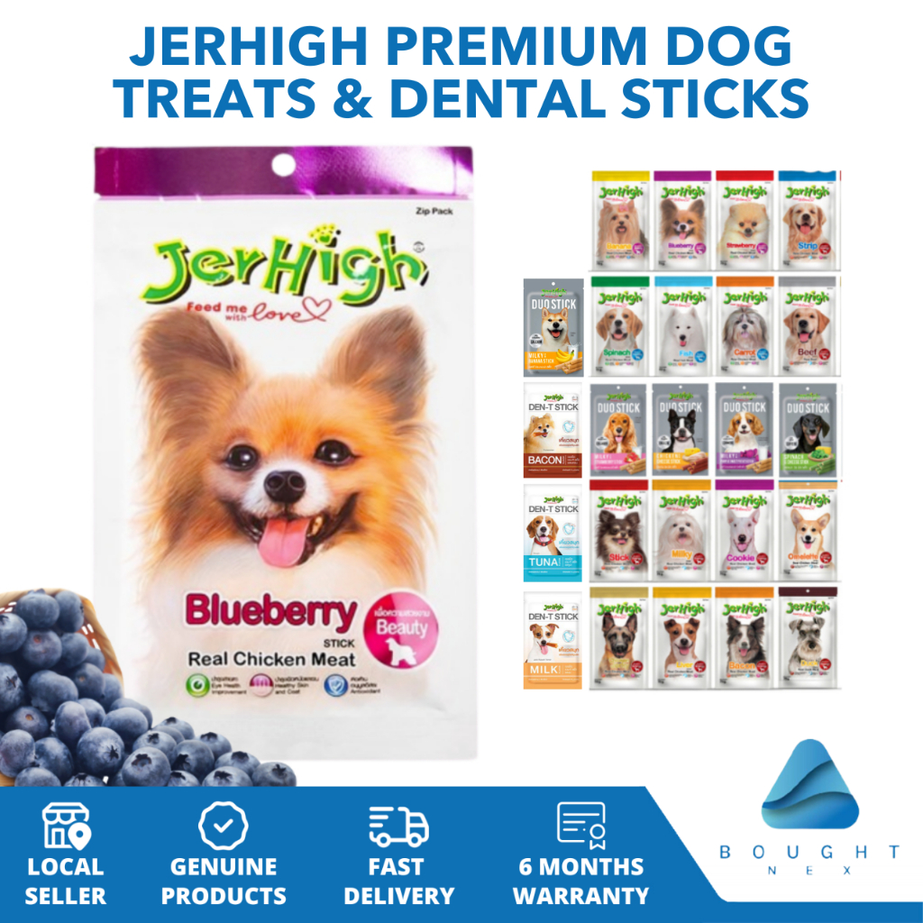 Jerhigh Dog Treats & Dental Sticks 50g/60g - Premium Healthy Snacks