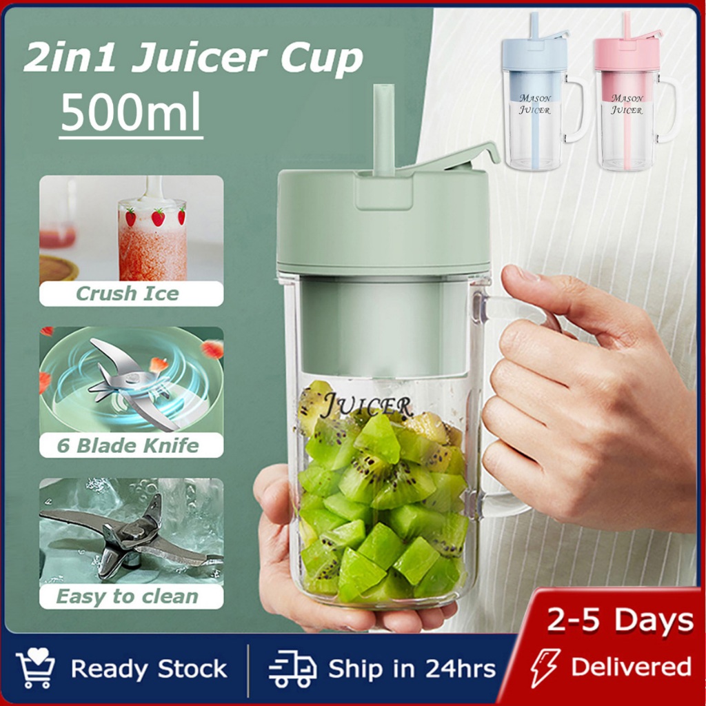 Portable Electric Juicer Blender With Straw Mini Juicing Cup Household Fried Juice Vegetable Smoothie Milkshake