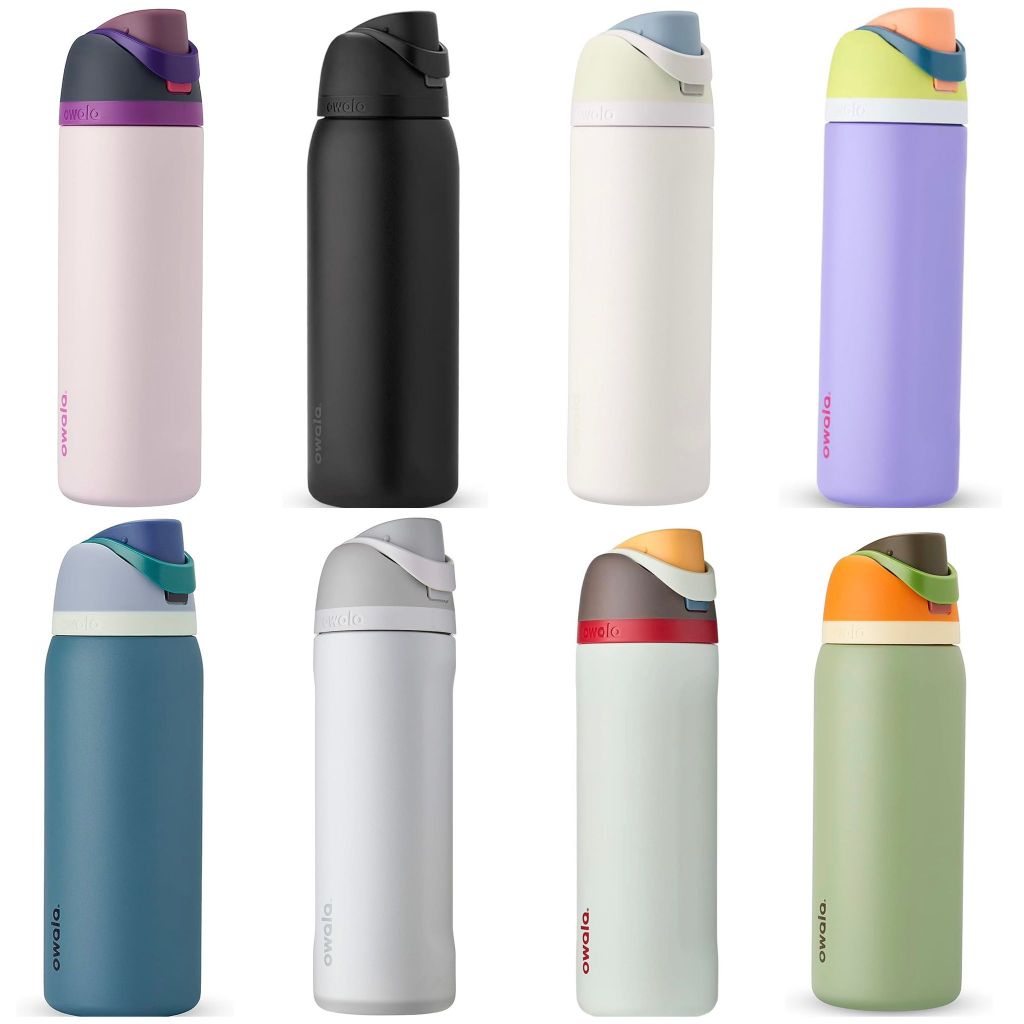 (READY STOCK) Owala FreeSip 24oz (709ml) Insulated Stainless Steel Water Bottle with Locking Push-Button Lid