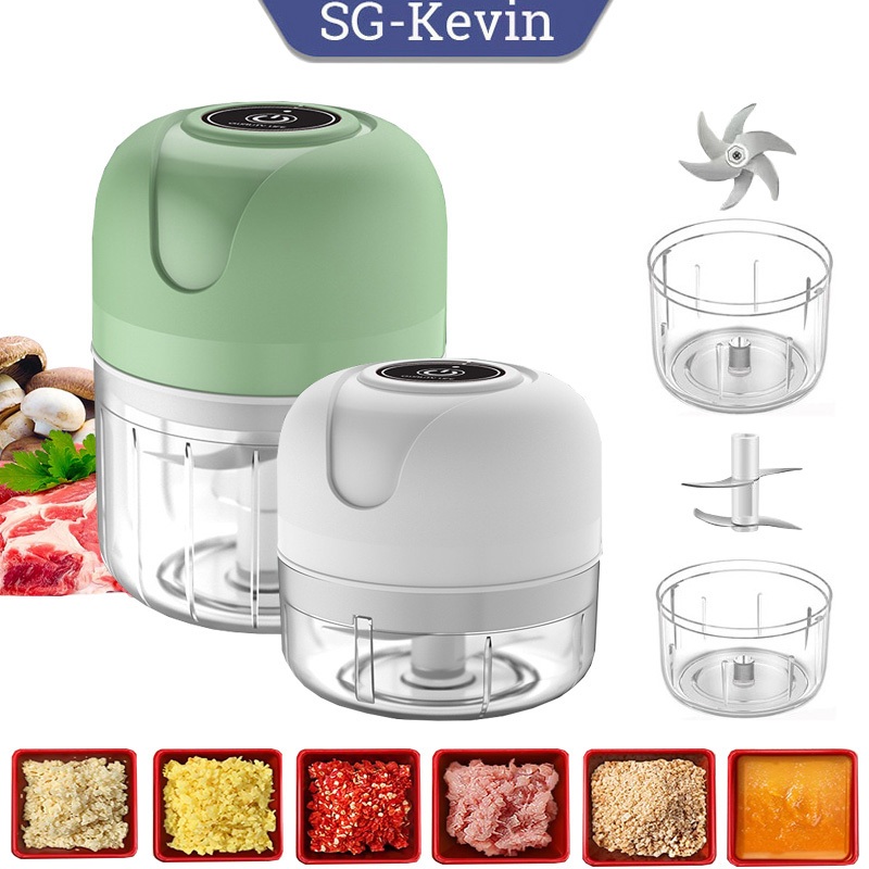 Electric Food Chopper 250ML 6 Blade/ USB Garlic Chopper / Kitchen Blender Mixer / Vegetable Meat Chilli Grinder Machine